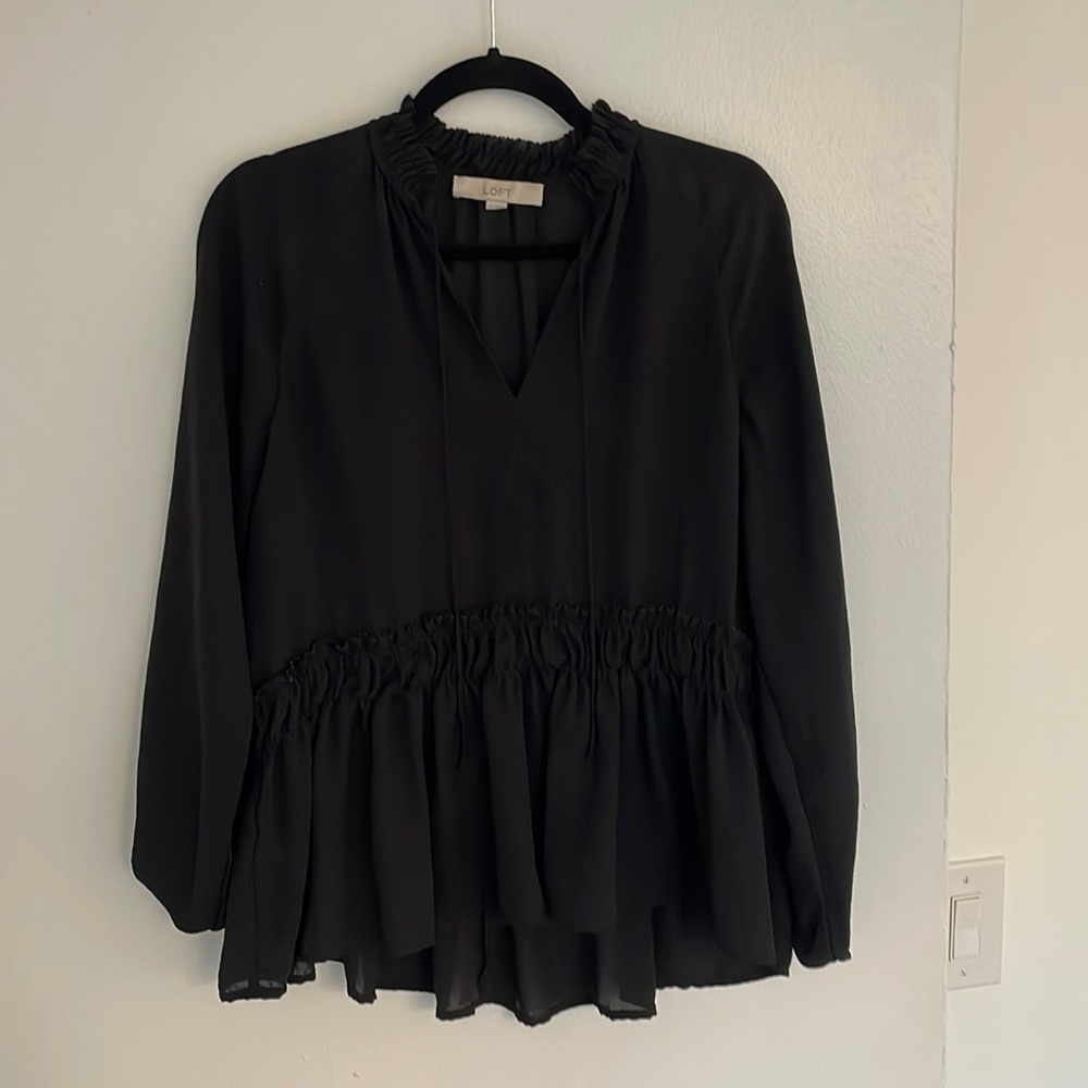 Loft Peplum Long Sleeve Top